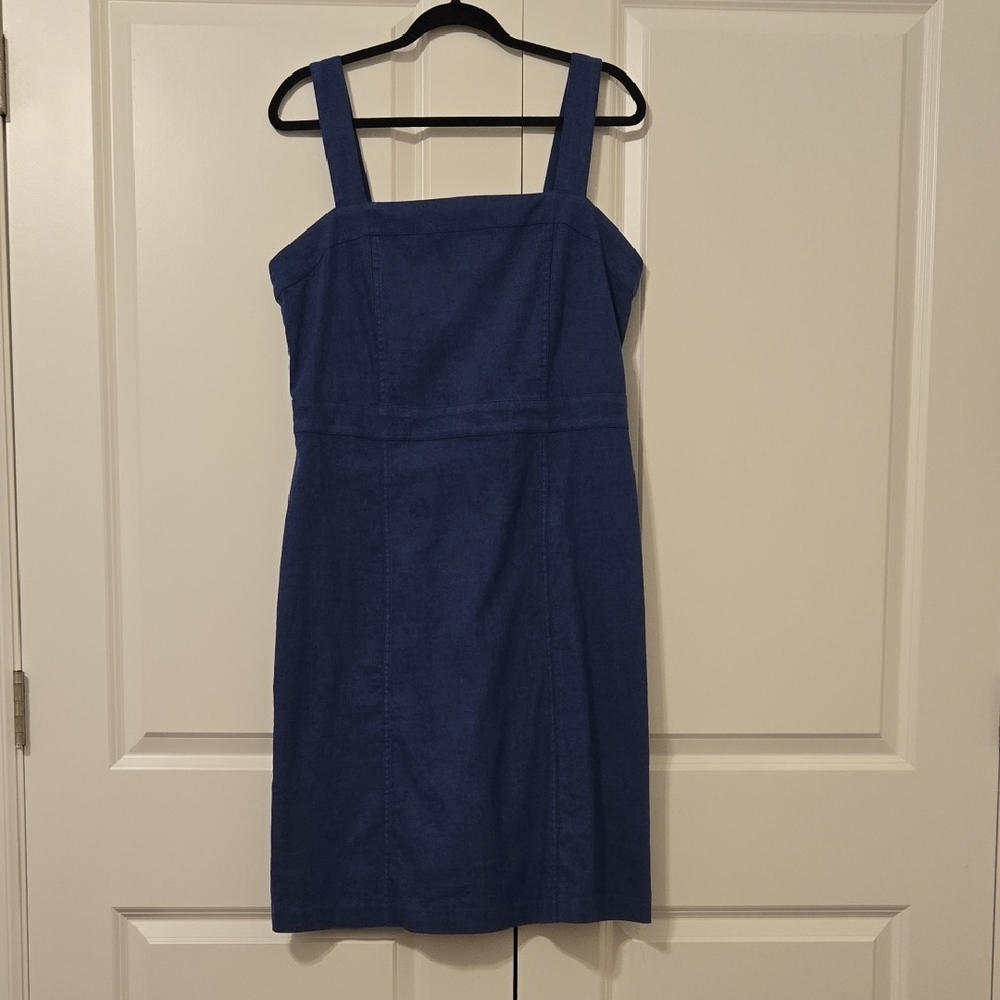 Ann Taylor Denim Strappy Midi Dress